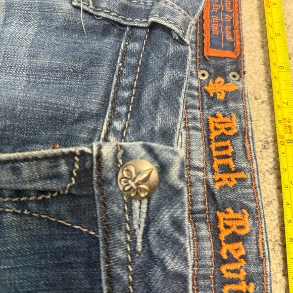 Rock Revival Distressed Indigo Wide Leg Jeans - Picture 6 of 13